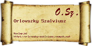 Orlovszky Szalviusz névjegykártya
